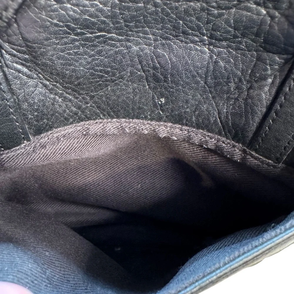Fossil Black Leather Mini Small Crossbody Bag Organizer Vintage L14